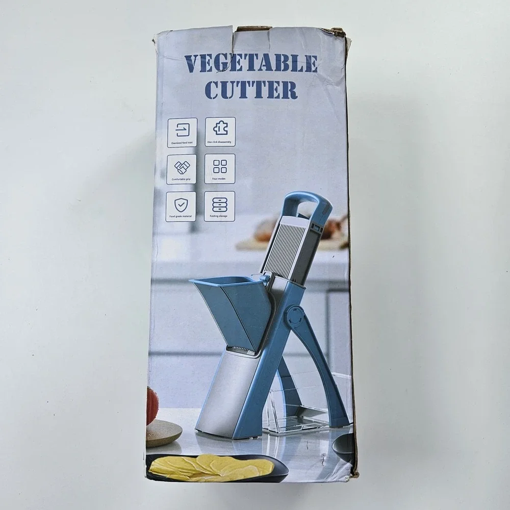 NEW Blue Mandoline Fruit Vegetable Food Slicer Cutter Kitchen Chopper Adjustable